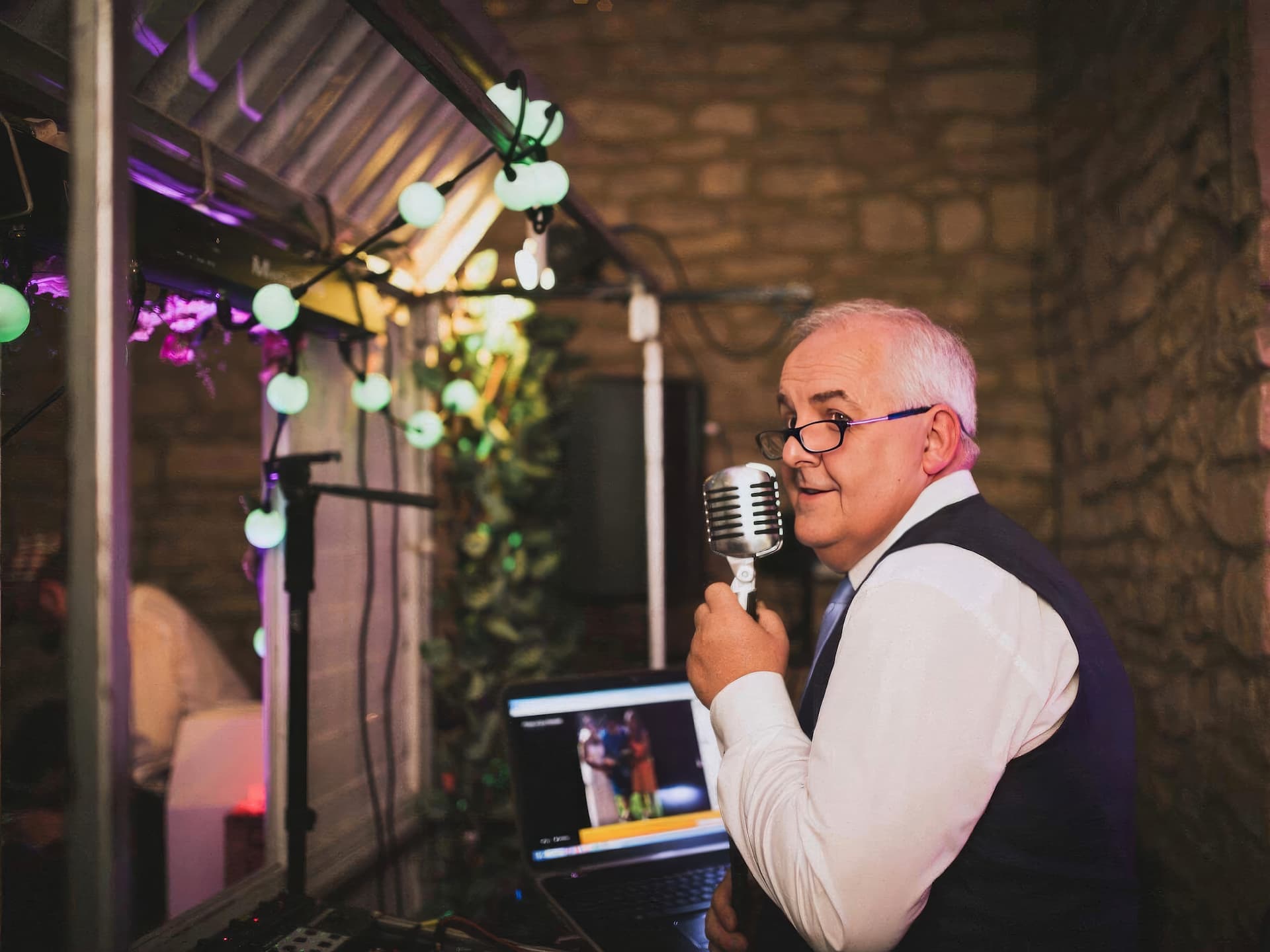 Roger the wedding DJ hard at work!